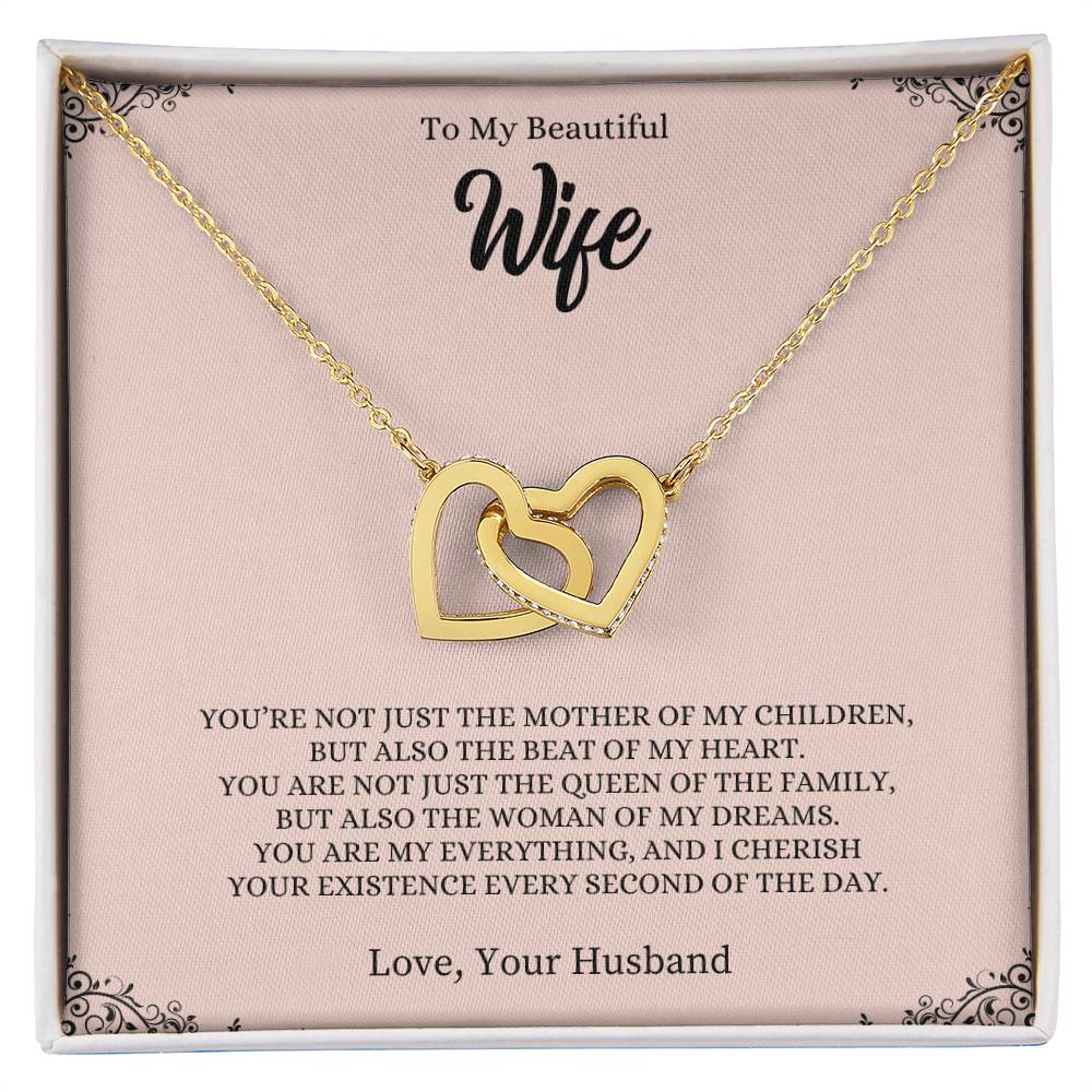 To My Beautiful Wife | Interlocking Hearts necklace