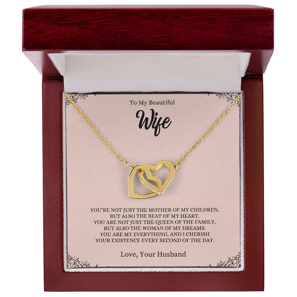 To My Beautiful Wife | Interlocking Hearts necklace