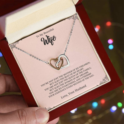 To My Beautiful Wife | Interlocking Hearts necklace