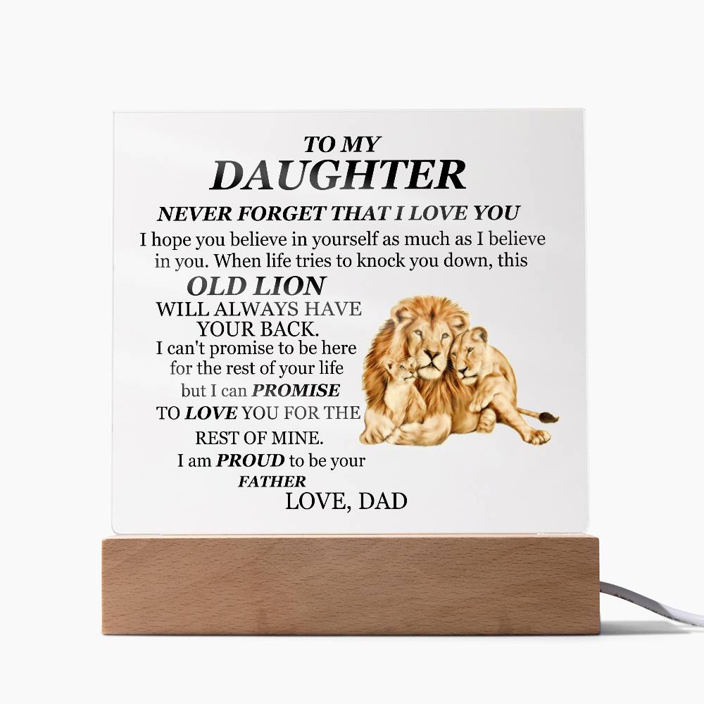 To My Daughter | Printed Square Acrylic Plaque