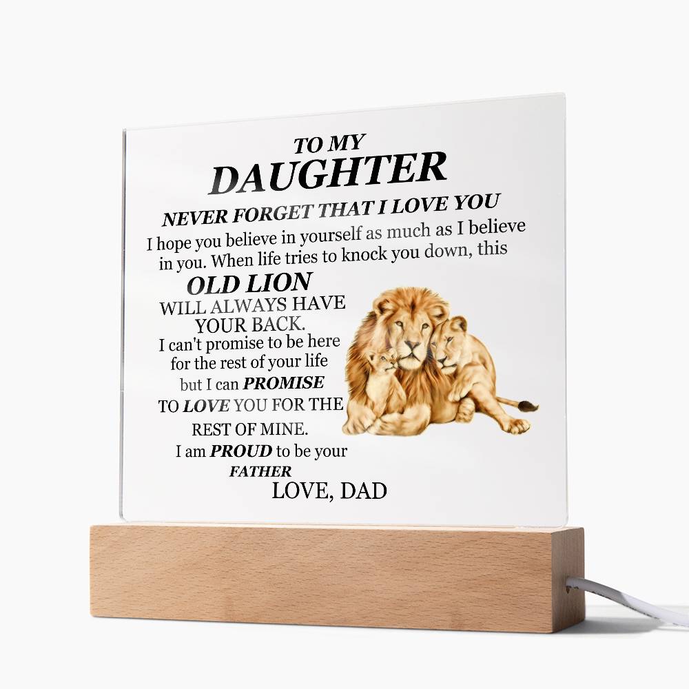 To My Daughter | Printed Square Acrylic Plaque