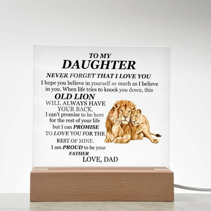 To My Daughter | Printed Square Acrylic Plaque