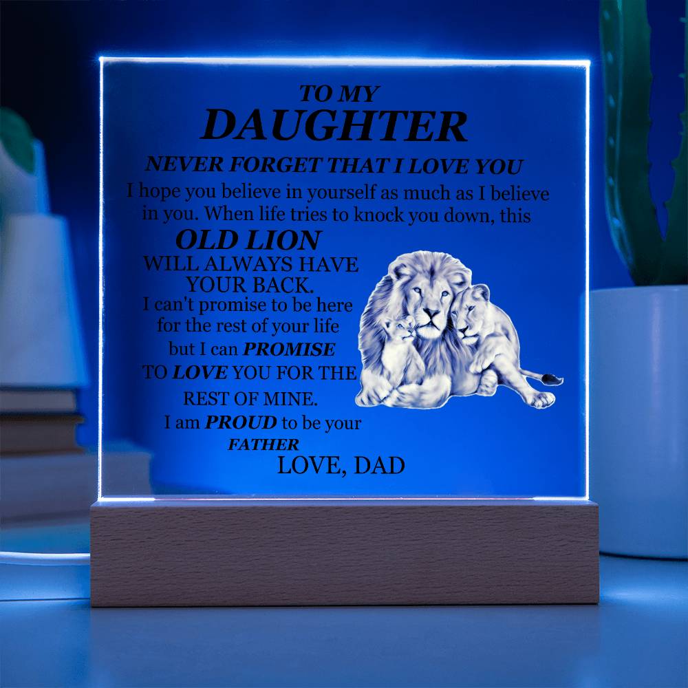 To My Daughter | Printed Square Acrylic Plaque