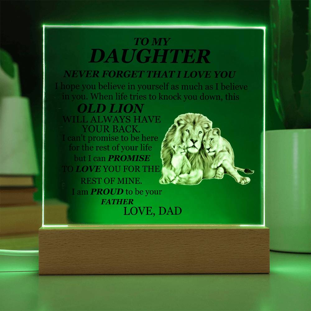 To My Daughter | Printed Square Acrylic Plaque