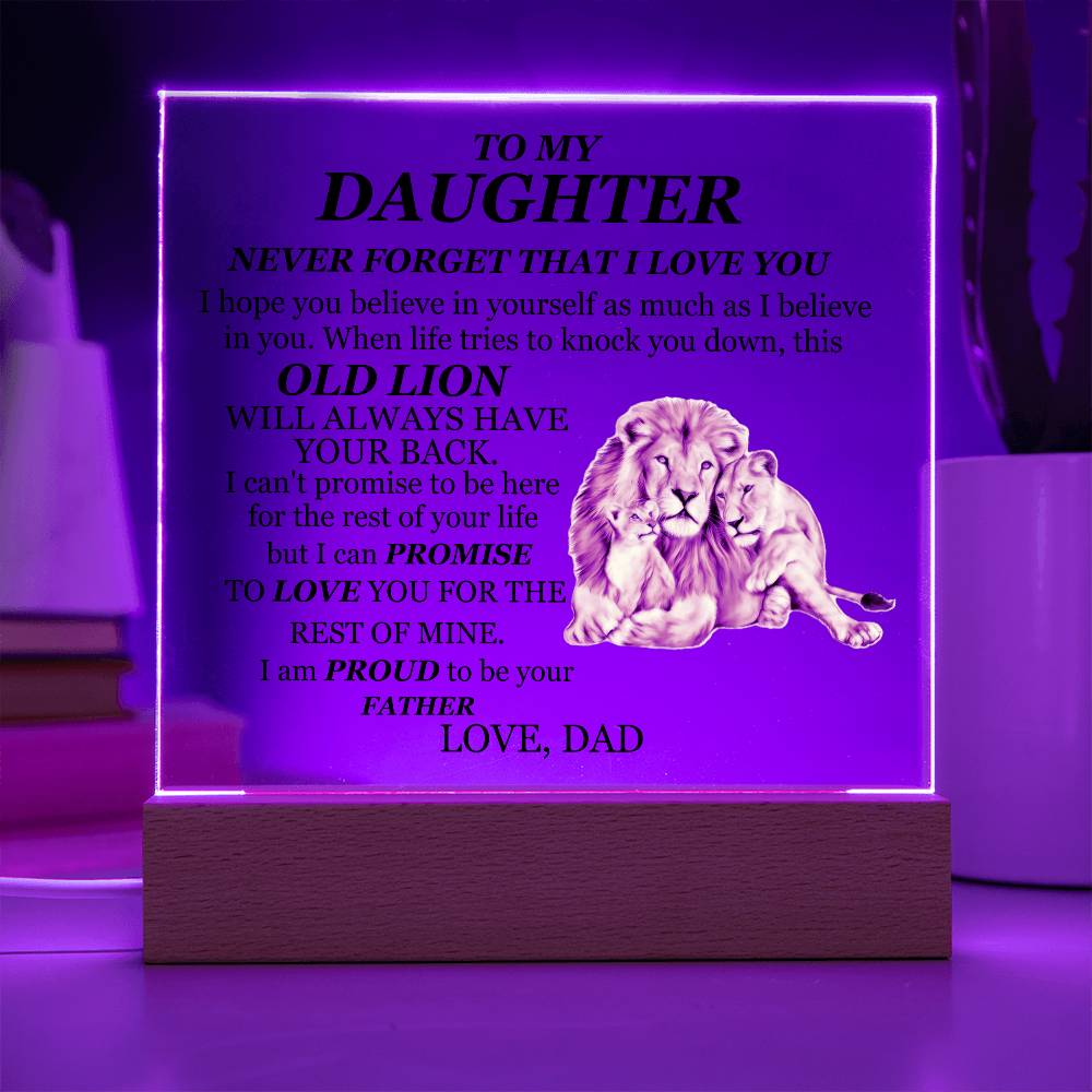 To My Daughter | Printed Square Acrylic Plaque