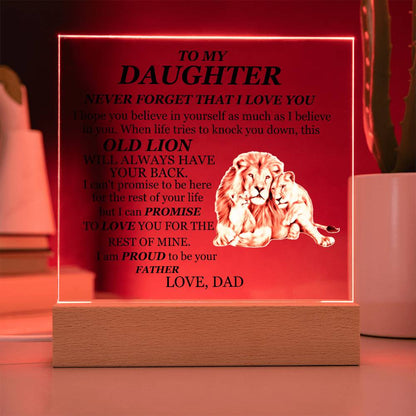 To My Daughter | Printed Square Acrylic Plaque