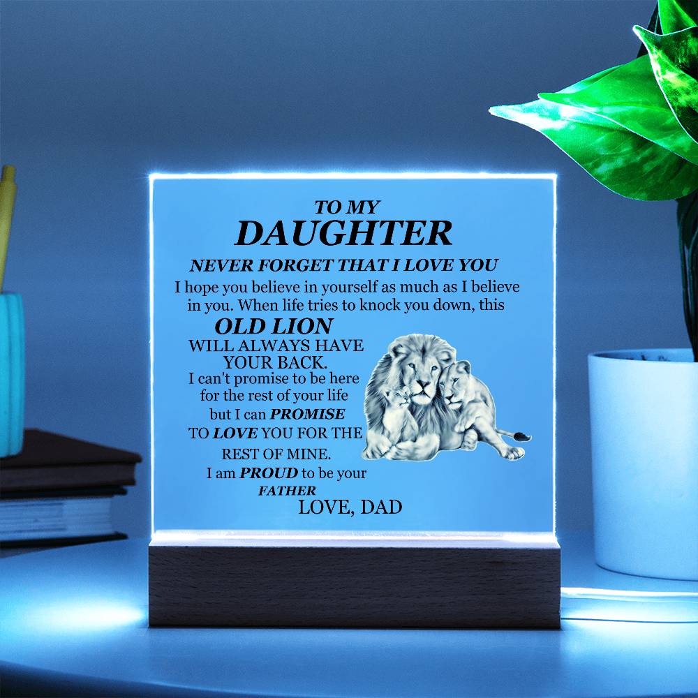 To My Daughter | Printed Square Acrylic Plaque