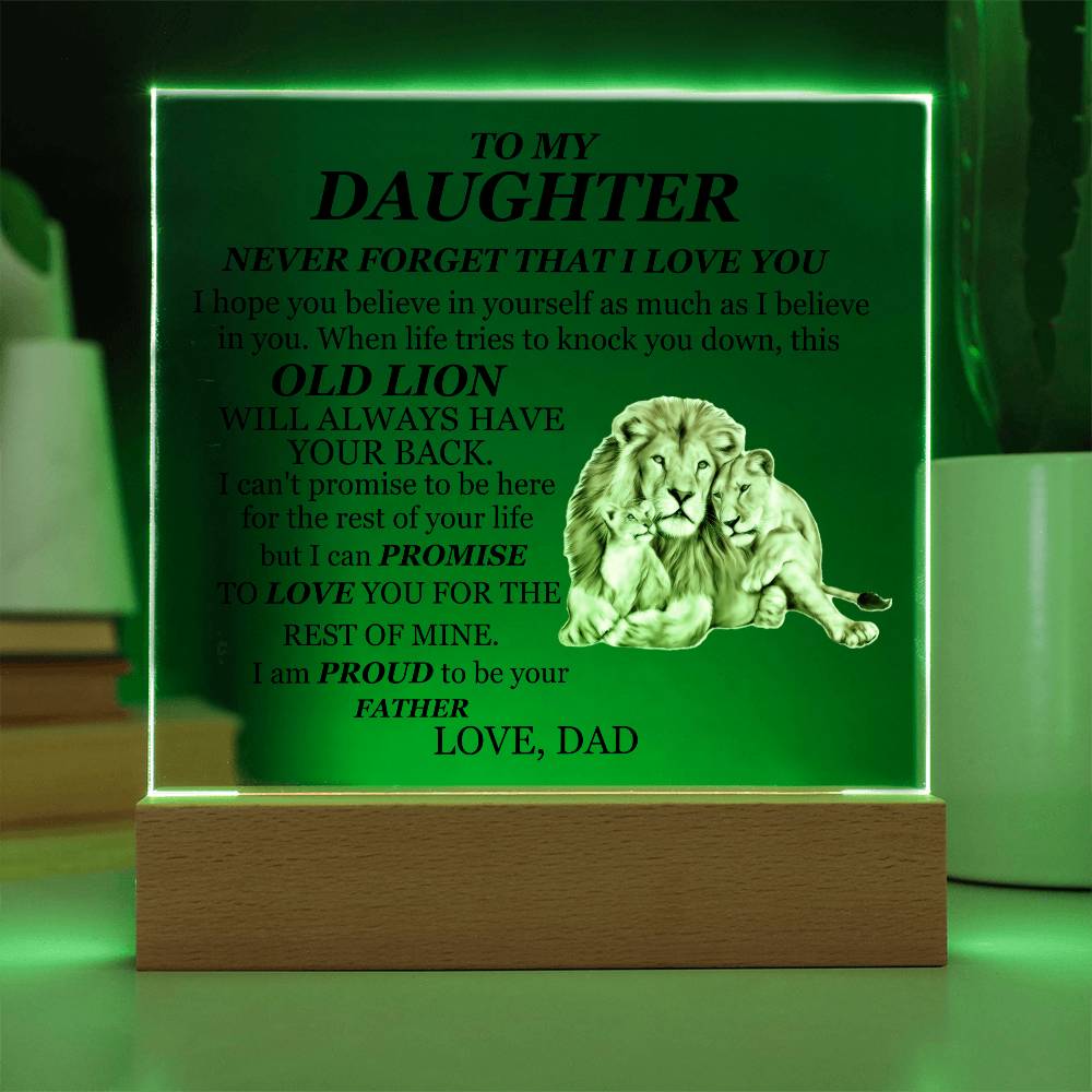 To My Daughter | Printed Square Acrylic Plaque