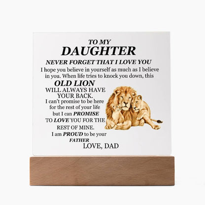 To My Daughter | Printed Square Acrylic Plaque