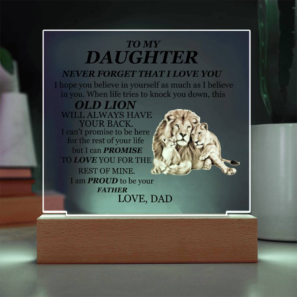 To My Daughter | Printed Square Acrylic Plaque